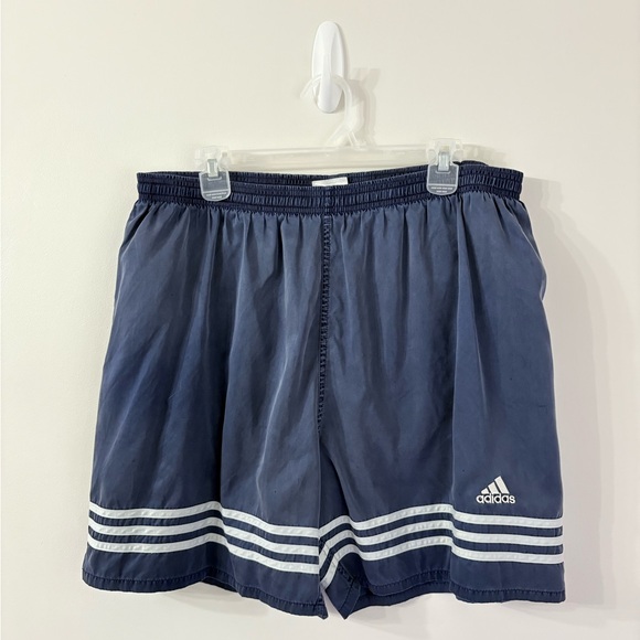 adidas Other - VINTAGE RARE ADIDAS Y2K Mens XL Lined Blue Athletic Soccer Football Shorts